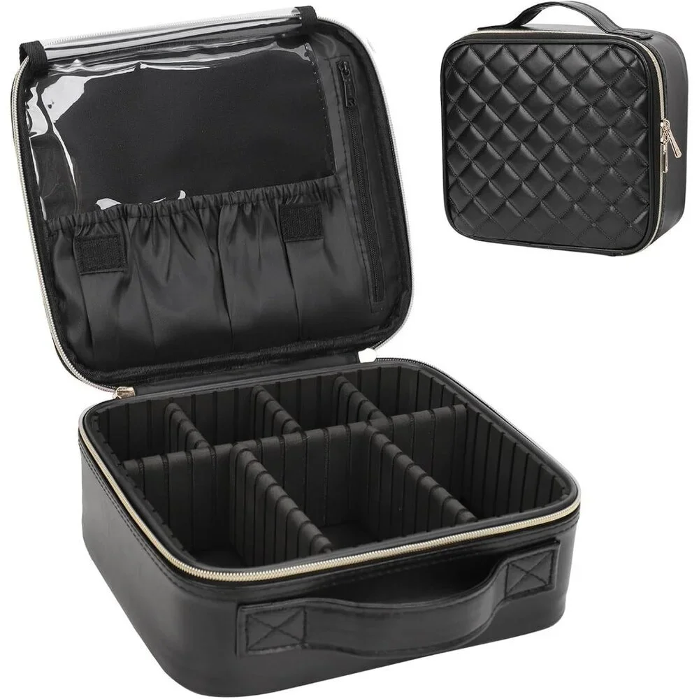 Makeup Bag, Travel Cosmetic Train Case Organizer Portable Artist Storage Bag wit
